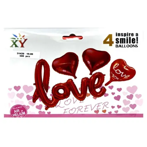 4PCs LOVE BALLOON SET (17*22CM)