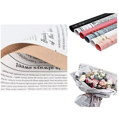 20PCS DOUBLE-SIDED NEWSPAPER WRAPPING PAPER  COLORS: BLACK, BLUE,BURGUNDY, LILAC, MAUVE, PINK, SAGE -CASE QUANTITY: 100 SIZE: 22*22"                     
