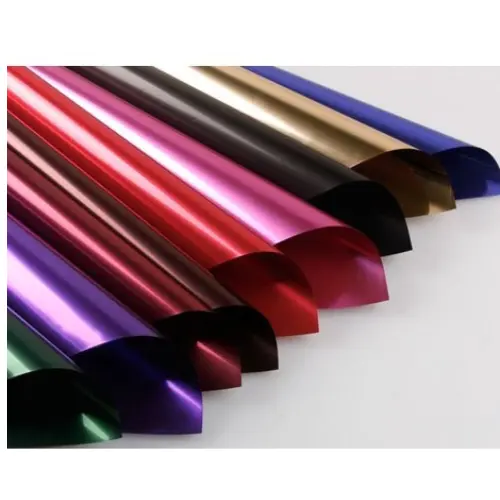 20PCS METALLIC TRANSPARENT FLORAL WRAPPING PAPER COLORS: BLUE, GOLD, MAGENTA, MAROON, RED, SILVER -CASE QUANTITY:100 SIZE: 22*22"                   