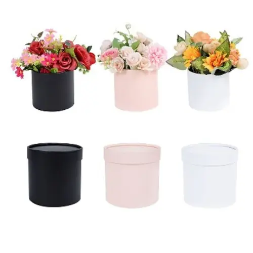 3PCS ROUND GIFT BOXES  COLORS: BLACK, PINK, RED,  WHITE  CASE QUANTITY: 36 SIZE: S - 5*5" M - 6*6" L - 7*7"