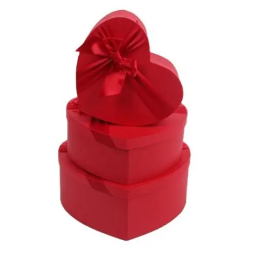 3PCS HEART SHAPED MARBLE BOXES COLORS: BLACK, GRAY, L. PINK, RED   CASE QUANTITY: 36 SIZE: S - 6*5.5*2"              M - 7*7*3" L - 9*8*3.5"  