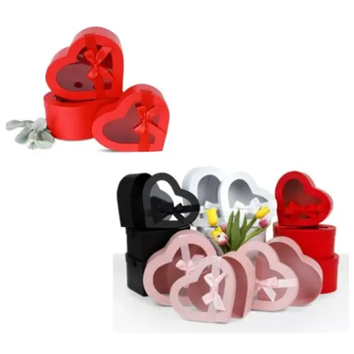 BOXES COLORS: BLACK, PINK, RED,  WHITE  CASE QUANTITY: 36 SIZE: S - 6*5.5*2"  M - 7*7*3"  L - 9*8*3.5"