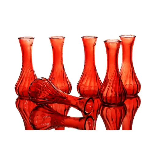 RED SHORT BUD VASE - SIZE: 6*2.5"  