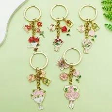  METAL FLOWERLY  KEYCHAINS
