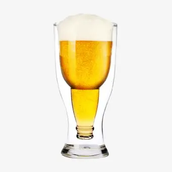 BOTTOMS UP BEER GLASS  