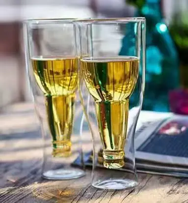 BOTTOMS UP BEER GLASS  