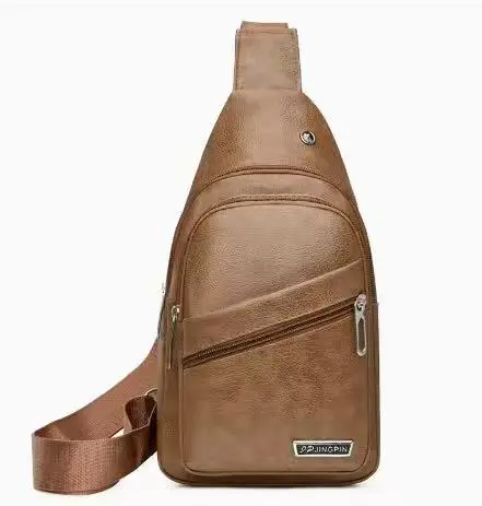 LEATHER SIDE BAG COLORS: BLACK, DARK BROWN