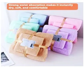 2PCS VELVET HAND TOWEL COLORS BROWN,BLUE,GREEN,LILAC AND PINK