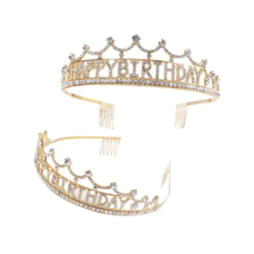 5" "HAPPY BIRTHDAY" GOLD TIARA