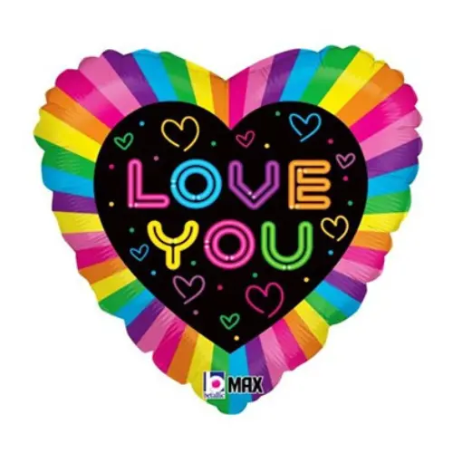 50PCS 17" "I LOVE YOU" FOIL  BALLOONS ASSORTED STYLES 
