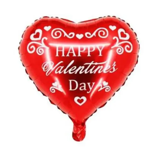 50PCS PATTERNED VALENTINE'S  DAY THEMED FOIL BALLOONS ASSORTED STYLES  COLORS: RED, BLACK, BLUE,GOLD,  PINK, RED WHITE