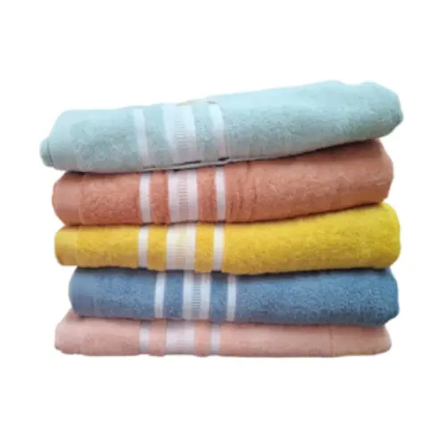 55" BATH TOWEL- COLOR: PINK, TEAL, BLUE, MUSTARD YELLOW, BROWN  