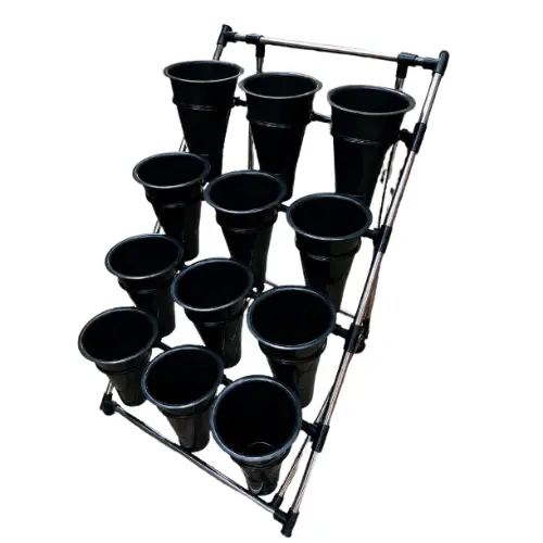 12 CONES FLOWER STAND-COLOR: BLACK- 43"x11"x26"