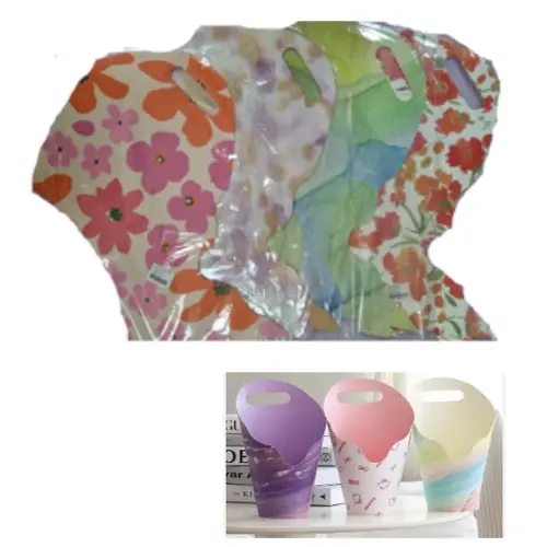 5PCS 12" CONE FLORAL GIFT BOX COLORS: GREEN, ORANGE, PURPLE, RED 