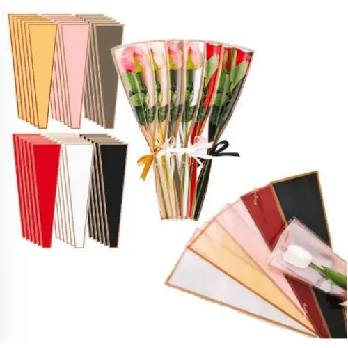 50PCS 18" GOLDEN EDGE SINGLE FLORAL  SLEEVE COLORS:BLACK, WHITE PINK,RED, PEACH, BURGUNDY, YELLOW, CREAM, GREY