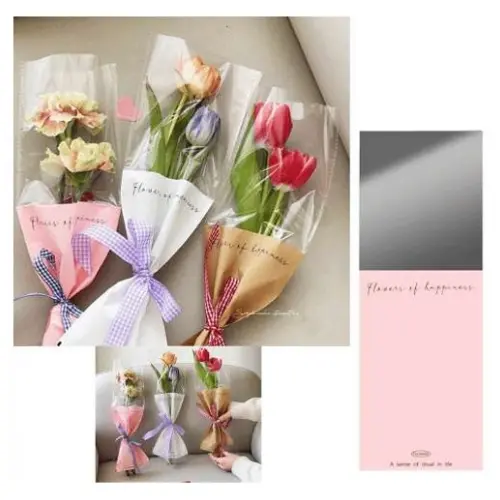 9PCS 16" PAPER FLORAL SLEEVES COLORS: PINK, WHITE