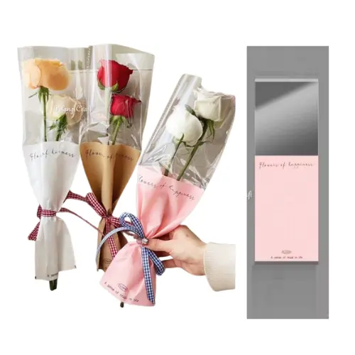 9PCS 16" PAPER FLORAL SLEEVES COLORS: WHITE, PINK 