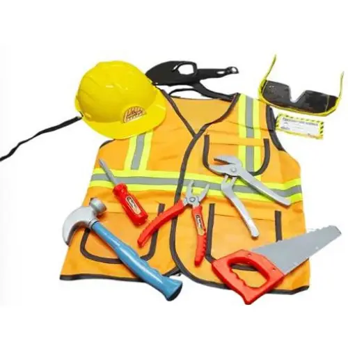 9PCS KIDS CONSTRUCTION  WORKER CAREER DAY COSTUME (3-8YRS) 