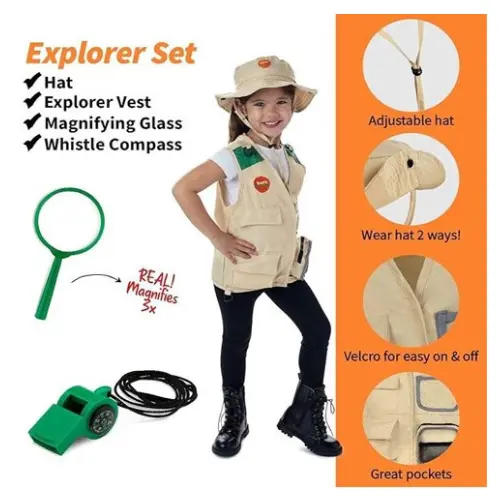 4PCS KIDS EXPLORER CAREER  DAY COSTUME (3-8YRS)