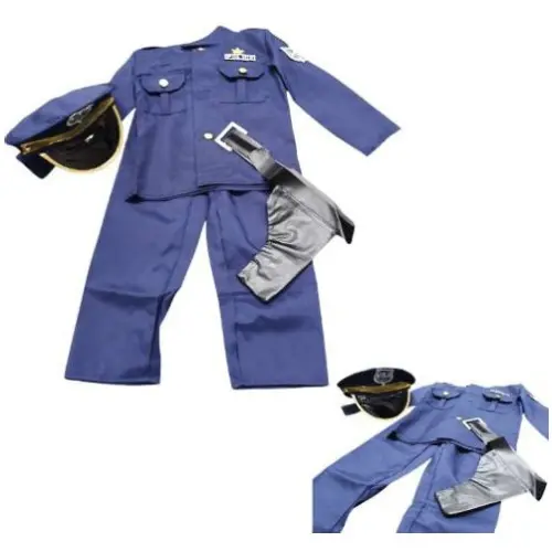 4PCS KIDS POLICE CAREER DAY  COSTUME (3-8YRS)