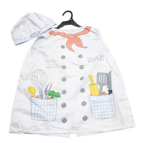 2PCS KIDS CHEF PRINTED  CAREER DAY VEST (3-8YRS)