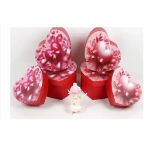 3PCS HEART SHAPED GIFT BOXES-SIZE: LARGE (4")  MEDIUM: (3")  SMALL: (2")