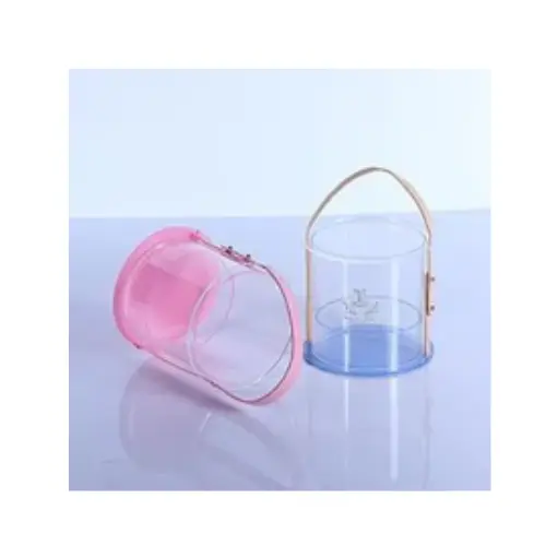 MINI FLORAL POT WITH STRAP-COLORS: RED, BLUE, YELLOW, PINK, GREEN 