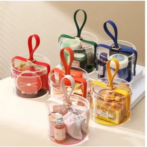 ROUND TRANSPARENT ACRYLIC  GIFT BOX  COLORS: BLUE, GREEN, PINK, RED,  YELLOW