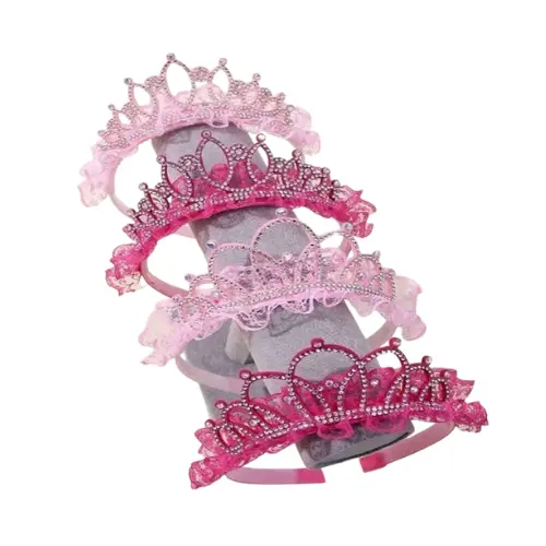 4" CROWN HEADWEAR COLORS: LIGHT PINK, DARK PINK, WHITE 
