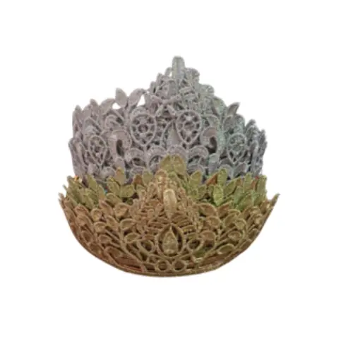5" FABRIC CROWN HEADBAND COLOR: GOLD, SILVER 