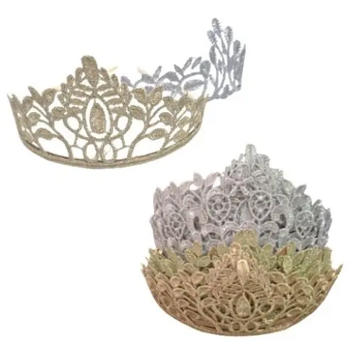 5"CLASSIC GOLD & SILVER  FABRIC HEADPIECE