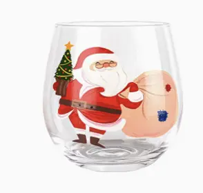 JOLLY SANTA STEMLESS  GLASS