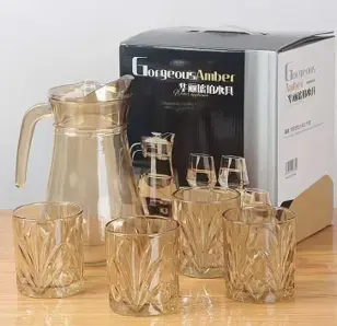 5PCS AMBER GLASS SET