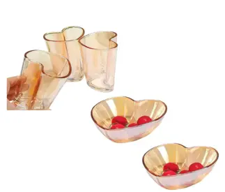 4PCS GOLDEN ELEGANCE TEA  & BOWL SET