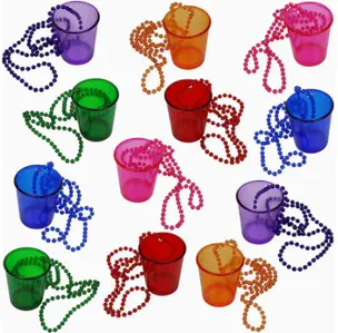 12PCS MINI CUP PARTY  NECKLACE SET ASSR COLORS