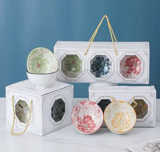 4 PCS GEODE TRINKET BOWL  GIFT SET