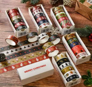6PCS CHRISTMAS WASHI TAPE  SET ASSR