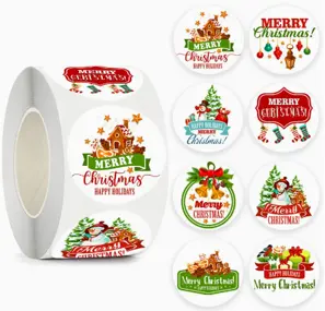 "MERRY CHRISTMAS"  STICKER ROLL ASSR 