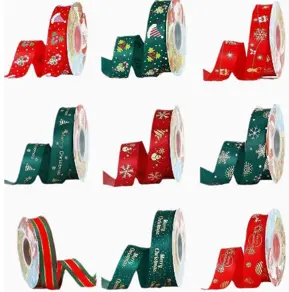 1" 18 YARDS CLASSIC CHRISTMAS  RIBBON ASSR COLORS