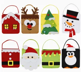 CHRISTMAS CHARACTER FELT  TREAT BAGS