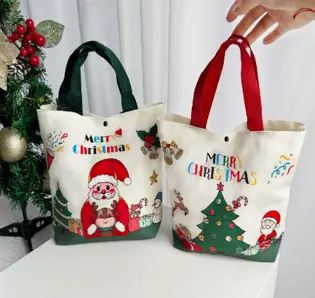CHRISTMAS CANVAS TOTE  BAG