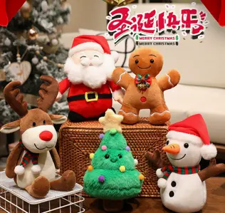 SANTA & FRIENDS PLUSHIE  DÉCOR ASSR