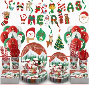 128PCS CHRISTMAS THEMED  PARTY SET