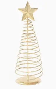 GOLDEN SPIRAL CHRISTMAS  TREE DESK DECOR