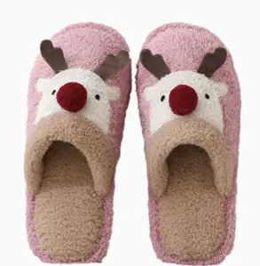 PLUSH REINDEER SLIPPERS