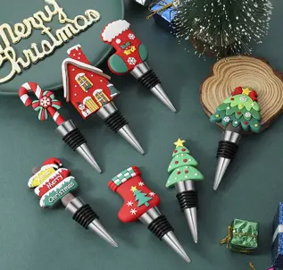 CHRISTMAS WINE BOTTLE  STOPPER ASSR PATTERNS
