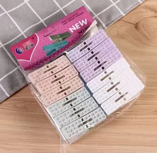 12PC PLASTIC PASTEL  CLOTHES PEG SET