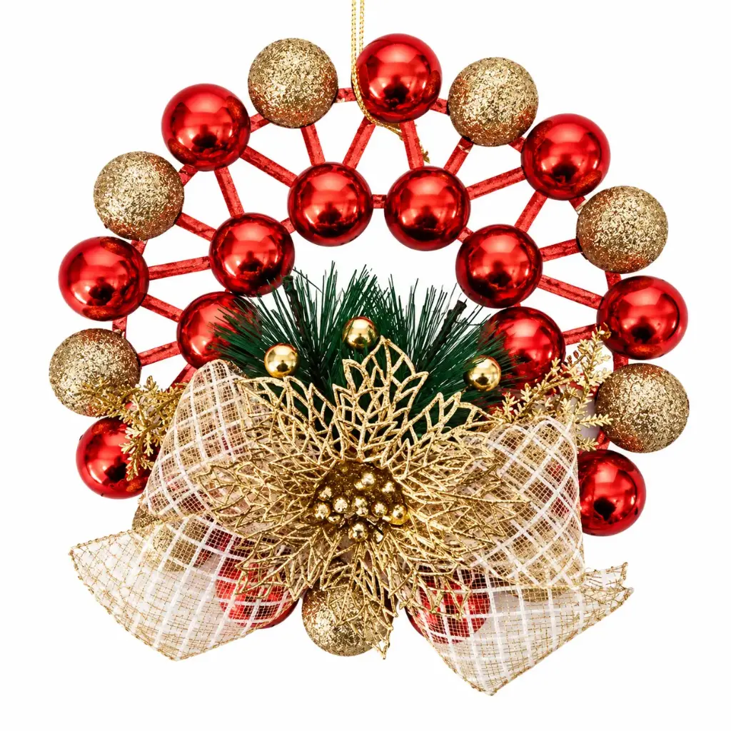 RED & GOLD CHRISTMAS   HANGING DOOR ORNAMENT-8"