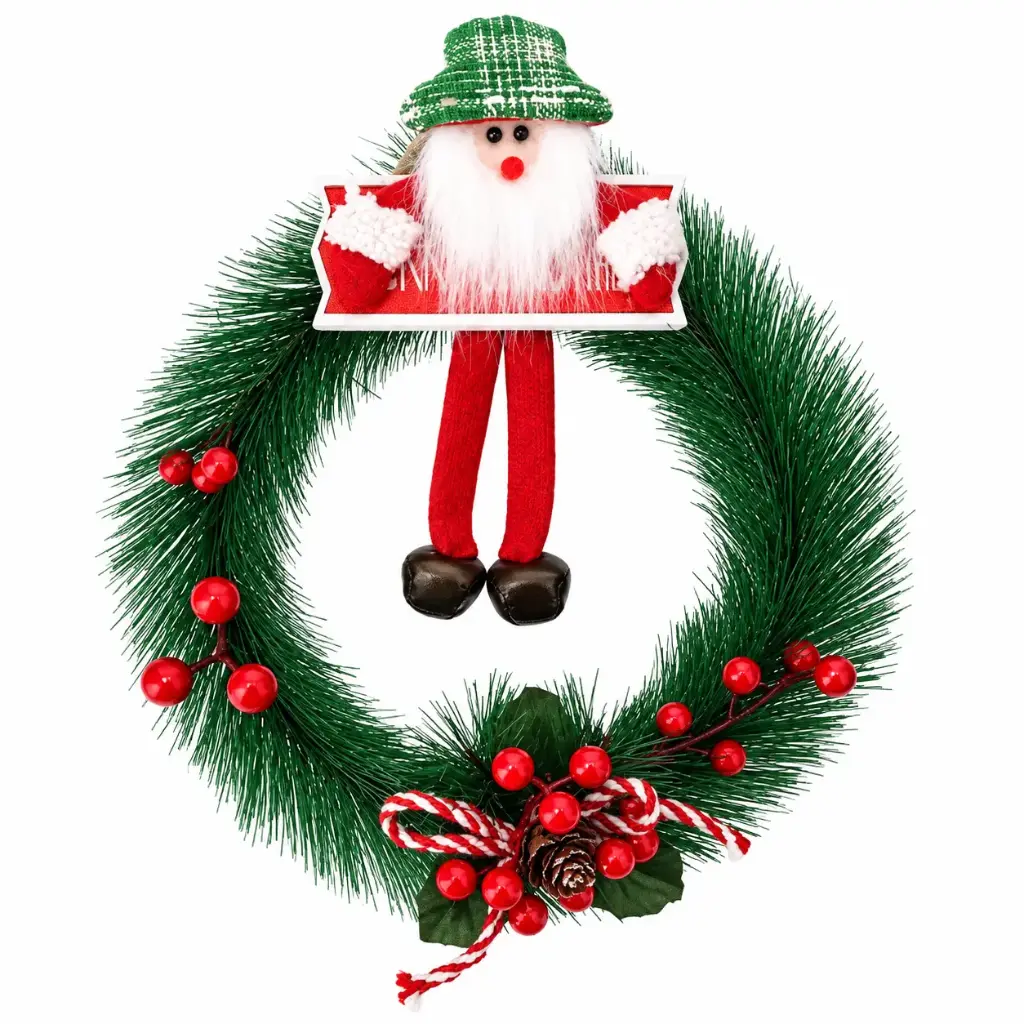 11" PRE-DECORATED SANTA  HANGING WALL& DOOR  ORNAMENT