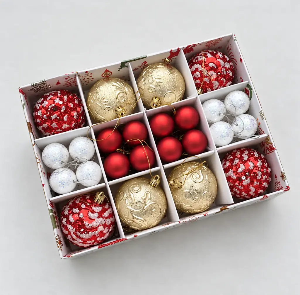 40 PCS 2" & 1" CHRISTMAS  BALL SET 